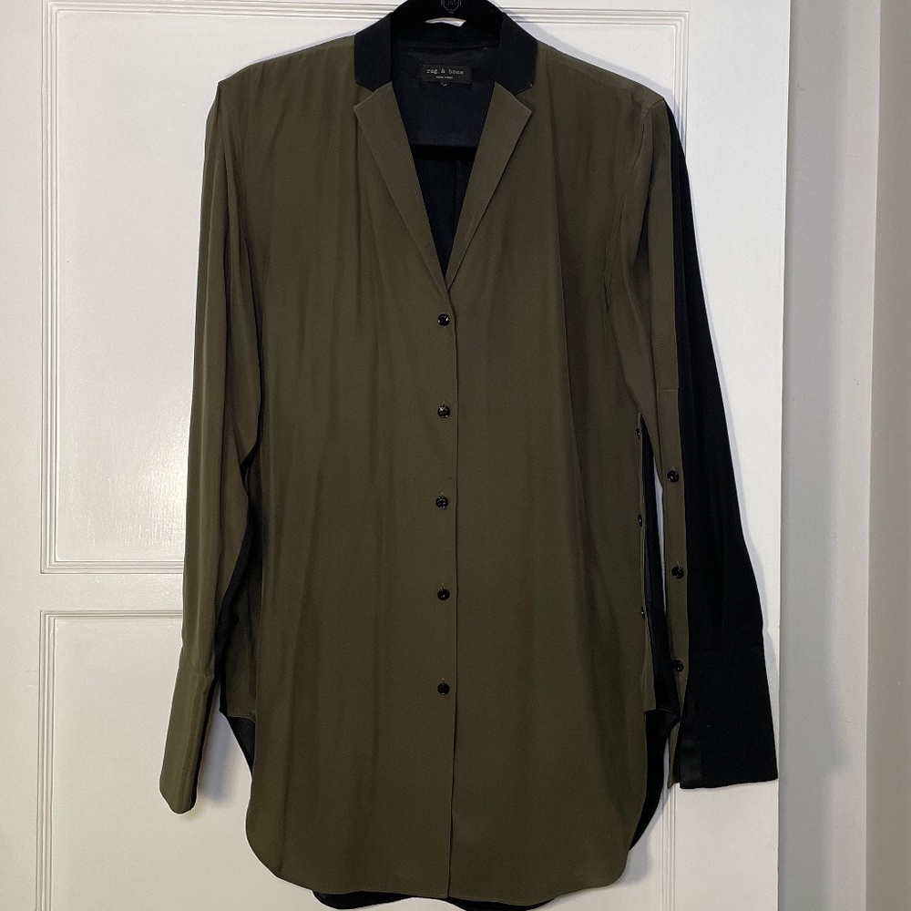 Rag & Bone Button Down Silk Shirt